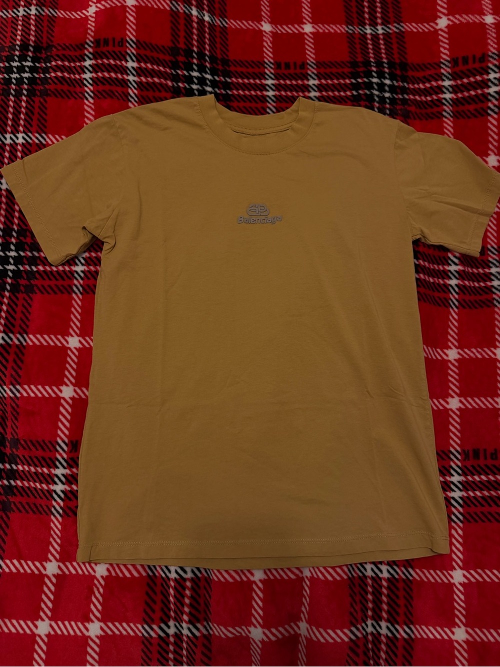 Balenciaga Men's Short Sleeve Crewneck T‑Shirt in Camel